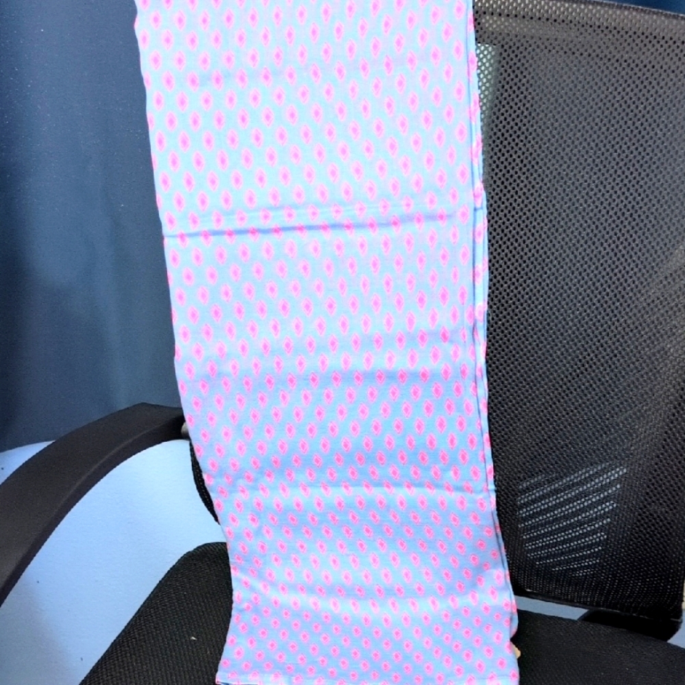 Pink and Blue Patterned Scarf